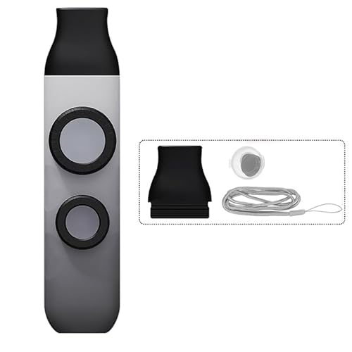 Double Hole Kazoo mit verstellbarem Ton Flötenmembranen und Lanyards, für Gitarre, Ukulele, Violine, Klavier, Keyboard, Mini Kazoo Musikinstrumente (Grau-weiß) von HZling
