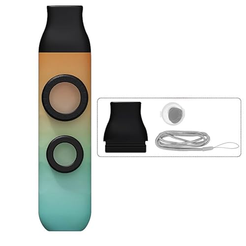 Double Hole Kazoo mit verstellbarem Ton Flötenmembranen und Lanyards, für Gitarre, Ukulele, Violine, Klavier, Keyboard, Mini Kazoo Musikinstrumente (Grün-orange) von HZling