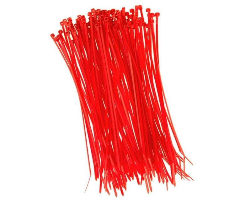 HaGa Kabelbinder 100 Stück Kabelbinder 200mm x 2,5mm in rot (100-St) von HaGa