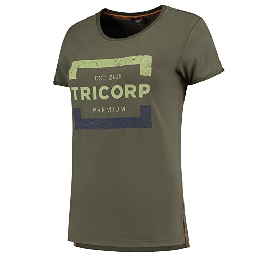 Tricorp 104004 Premium Damen T-Shirt, 95% Gekämmte Baumwolle/5% Elastan, 180g/m², Heer, Größe S Tricorp 104004 Premium Damen T-Shirt, 95% Gekämmte Baumwolle/5% Elastan, 180g/m², Heer, Größe S von Haas F1 Team