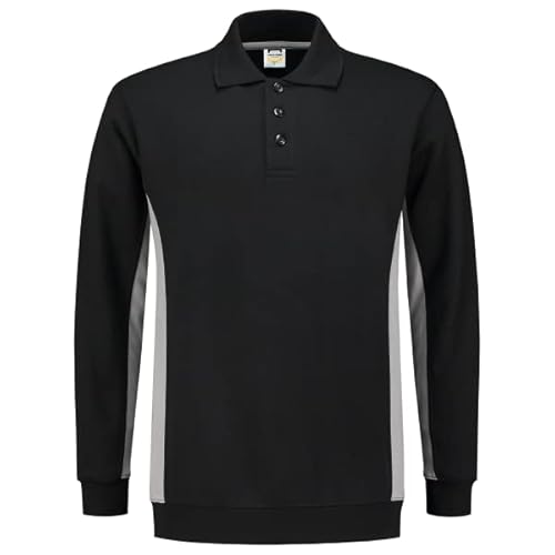 Tricorp 302003 Casual Polokragen Bicolor Sweatshirt, 60% Gekämmte Baumwolle/40% Polyester, 280g/m², Schwarzgrau, Größe S von Tricorp