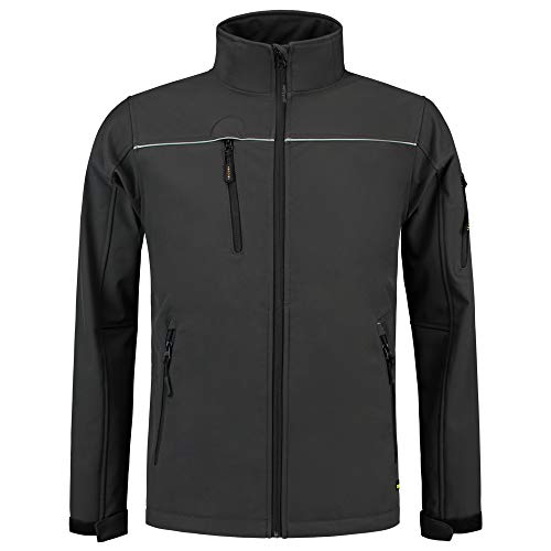 Tricorp 402006 Workwear Exzellent Softshelljacke, 100% Polyester + PU Membran, 340g/m², Dunkelgrau, Größe 4XL von Haas F1 Team