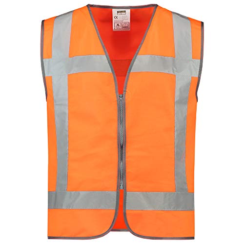 Tricorp 453019 Safety RWS Reissverschluss Warnweste, 100% Polyester, 120g/m², Fluororange, Größe XL-XXL von Haas F1 Team