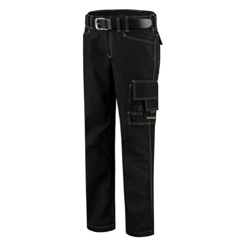 Tricorp 502007 Workwear Canvas Arbeitshose, 65% Polyester/35% Baumwolle, 100% Nylon (500D) Cordura, 300g/m², Schwarz, Größe 51 von Haas F1 Team