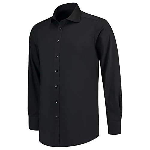 Tricorp 705008 Corporate Stretch Fitted Hemd, 68% Baumwolle/29% Polyester/3% Elastan, 110g/m², Schwarz, Größe 37/7 Tricorp 705008 Corporate Stretch Fitted Hemd, 68% Baumwolle/29% Polyester/3% Elastan, 110g/m², Schwarz, Größe 37/7 von Haas F1 Team