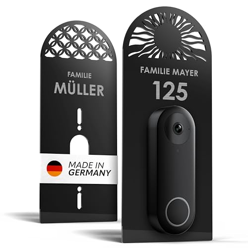Håvn ® Personalisiertes Klingelschild für Reolink Video Doorbell WiFi – Briefkasten Namensschild aus Acryl – Türschild Haustür mit Gravur – Briefkastenschild Postkasten Haustürschild (Halbrund) von Håvn