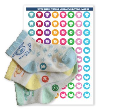 Haberdashery Online Etiketten zum Markieren Ihrer Sockenpaare, Modell 2 Mädchen - 80 Stück, Klein von Haberdashery Online