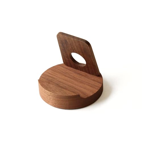 Hacoa 「Smartphone-Ständer」Kompatibel mit verschiedenen Smartphones.Ein vielseitiger und stilvoller Smartphone-Ständer aus Holz. (Walnat) von Hacoa