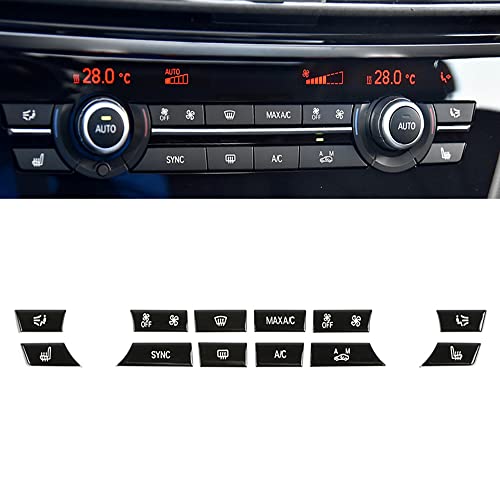 12st Auto-Klimaanlage-Schalter Tasten Tastenkappen Reparatursatz Ersatz für B-MW F07 GT F10 F11 F01 F02 (12 Tasten) von Hacreyatu