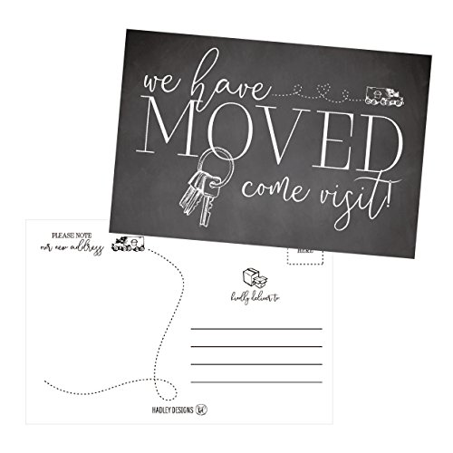 Hadley Designs 50er Set We've Moved Postkarten Änderung der neuen Adresse Umzugsankündigungen Hauseinweihungsgeschenke We Have Just Moved Notizkarten Packung Immobilien Home Postkarte Ankündigung von Hadley Designs