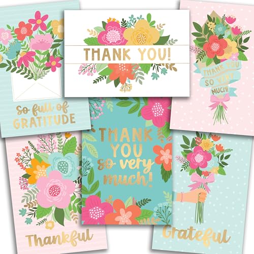 Doodle Floral Generic Dankeskarten, 15,2 x 10,2 cm von Hadley Designs
