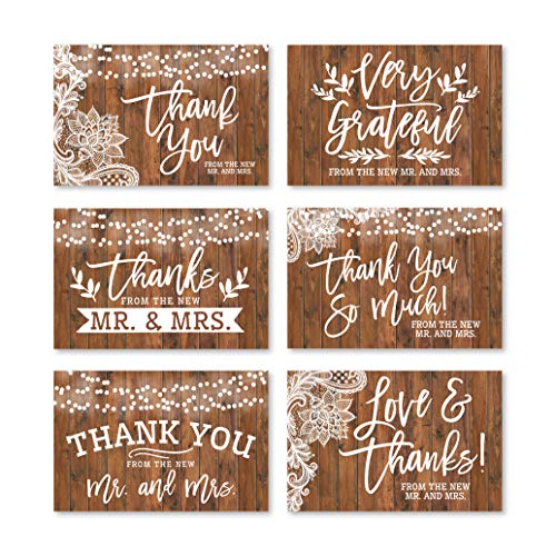 Hadley Designs 24 rustikale Hochzeits-Dankeskarten mit Umschlägen von den neuen Mr and Mrs Karten – Mr and Mrs Dankeskarten Hochzeit mit Umschlägen, Braut Dankeskarten mit Umschlägen Hadley Designs 24 rustikale Hochzeits-Dankeskarten mit Umschlägen von den neuen Mr and Mrs Karten – Mr and Mrs Dankeskarten Hochzeit mit Umschlägen, Braut Dankeskarten mit Umschlägen von Hadley Designs