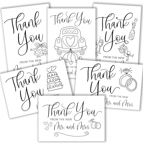 Hadley Designs Hochzeits-Dankeskarten mit Umschlägen, 24 Dankeskarten für Hochzeiten, mit Umschlägen, Dankeskarten, aus der neuen Karte "Mr and Mrs", minimalistisches Thema Hadley Designs Hochzeits-Dankeskarten mit Umschlägen, 24 Dankeskarten für Hochzeiten, mit Umschlägen, Dankeskarten, aus der neuen Karte "Mr and Mrs", minimalistisches Thema von Hadley Designs