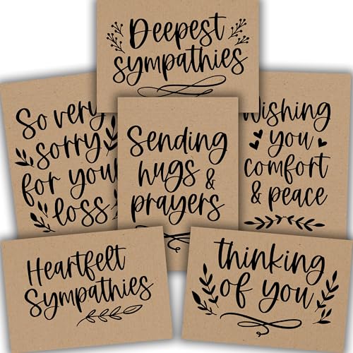 Hadley Designs Trauerkarte für den Verlust eines geliebten Menschen – 24 große Trauerkarten mit Umschlägen, Sorry for Your Loss Card, Beileidsgrußkarten – Rustikales Thema von Hadley Designs