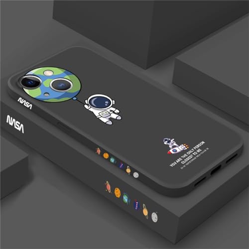 Hadwii Handyhülle Kompatibel mit iPhone 15 Hülle mit 1 Bildschirmschutz Schwarz Astronaut Muster Weich Ultra dünn Case Kameraschutz Kratzfest Schutzhülle für iPhone 15 von Hadwii