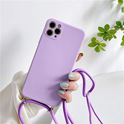 Hadwii Handykette Hülle für iPhone 11 HandyHülle mit Kordel zum Umhängen, Soft TPU Silikon Cover mit Band Hülle [Einstellbar] [Abnehmbar] Necklace Case für iPhone 11 - Lila von Hadwii