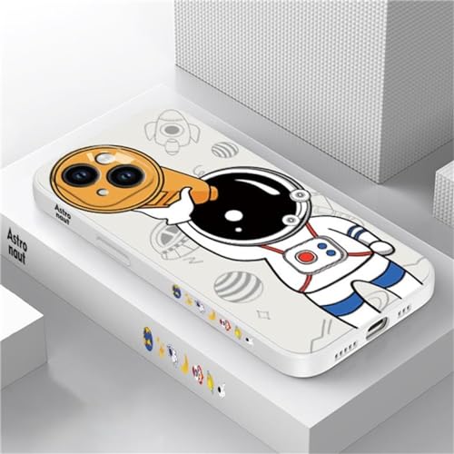 Hadwii Hülle für iPhone 15 mit 1 Schutzfolie Silikon Weiß Case Slim Kratzfest Weiche Astronaut Muster Flüssigsilikon Gummi Rundumschutz TPU Bumper Handyhülle iPhone 15 Hadwii Hülle für iPhone 15 mit 1 Schutzfolie Silikon Weiß Case Slim Kratzfest Weiche Astronaut Muster Flüssigsilikon Gummi Rundumschutz TPU Bumper Handyhülle iPhone 15 von Hadwii