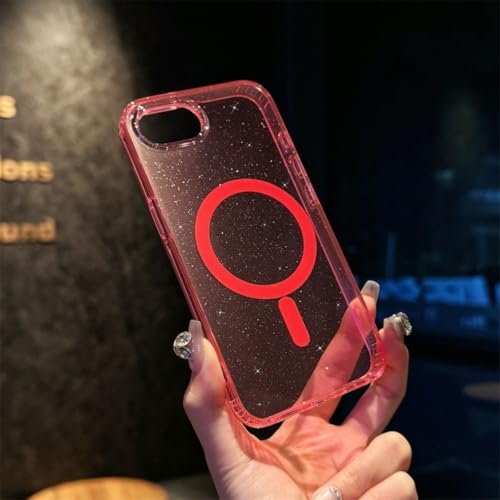 Hadwii Hülle für iPhone 16e Handyhülle Rot Transparent Glitzer Schutzhülle Kompatibel mit MagSafe Stoßfeste Kratzfeste Magnetische Bling Dünn TPU Case für iPhone 16e 2025 Hadwii Hülle für iPhone 16e Handyhülle Rot Transparent Glitzer Schutzhülle Kompatibel mit MagSafe Stoßfeste Kratzfeste Magnetische Bling Dünn TPU Case für iPhone 16e 2025 von Hadwii