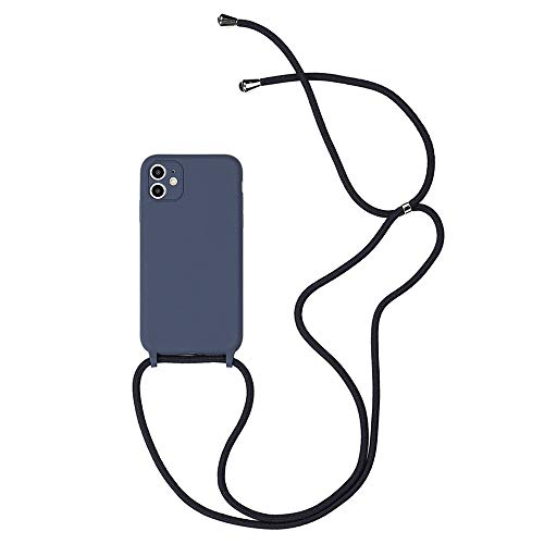Hadwii iPhone 11 Pro Hülle mit Band Handykette Necklace Handyhülle Dünne Soft Liquid Silikon Schutzhülle mit Kordel zum Umhängen Case TPU Bumper Cover für iPhone 11 Pro, Grau von Hadwii