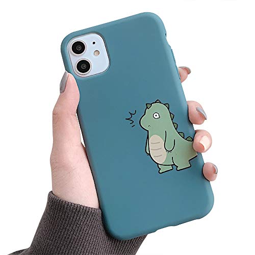 Hadwii iPhone 12 Pro Max Hülle Dinosaurier Muster Weiche Ultra Dünn Silikon Paare Handyhülle Fallschutz TPU Bumper Schutzhülle Case (6,7''), Dinosaurier Grün von Hadwii