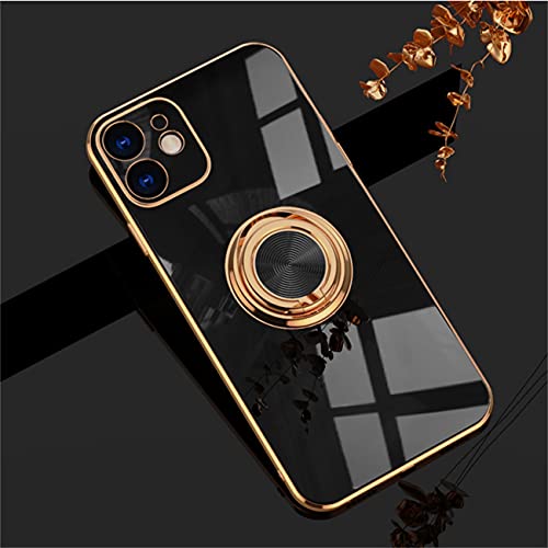 Hadwii iPhone 8 Plus Hülle, iPhone 7 Plus Handyhülle Halter 360 Grad Ring Ständer Silikon Weiche Case Bumper Stoßfest Magnetische Autohalterungen Schutzhülle für iPhone 8 Plus/7 Plus, Schwarz von Hadwii