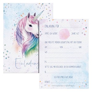12 Häfft® Verlag Einladungskarten DIN A6 Einhorn von Häfft® Verlag