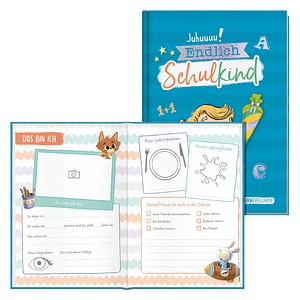 Häfft® Verlag Freundebuch Endlich Schulkind DIN A5 liniert, blau Hardcover 48 Seiten von Häfft® Verlag