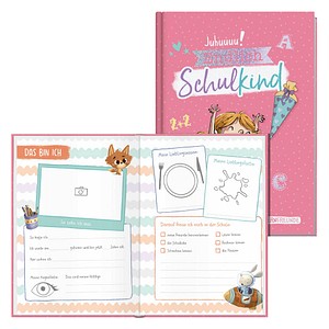 Häfft® Verlag Freundebuch Endlich Schulkind DIN A5 liniert, rosa Hardcover 48 Seiten von Häfft® Verlag