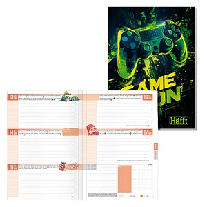 Häfft® Verlag Hausaufgabenheft Game On 2025/2026 liniert DIN A5 ohne Rand, 88 Blatt von Häfft® Verlag