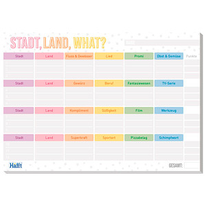 Häfft® Verlag Stadt-Land-What? Spielblock von Häfft® Verlag