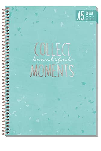 Bullet Journal dotted A5 mit Spiralbindung [Collect beautiful moments] 160 Seiten | Notizbuch gepunktet mit Spirale, College-Block, Notizblock von Trendstuff by Häfft | nachhaltig & klimafreundlich von Häfft