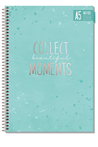 Bullet Journal dotted A5 mit Spiralbindung [Collect beautiful moments] 160 Seiten | Notizbuch gepunktet mit Spirale, College-Block, Notizblock von Trendstuff by Häfft | nachhaltig & klimaneutral von Häfft