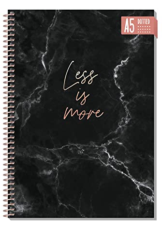 Bullet Journal dotted A5 mit Spiralbindung [Less is more] 160 Seiten | Notizbuch gepunktet mit Spirale, College-Block, Sprial-Block, Notizblock von Trendstuff by Häfft | nachhaltig & klimaneutral von Häfft