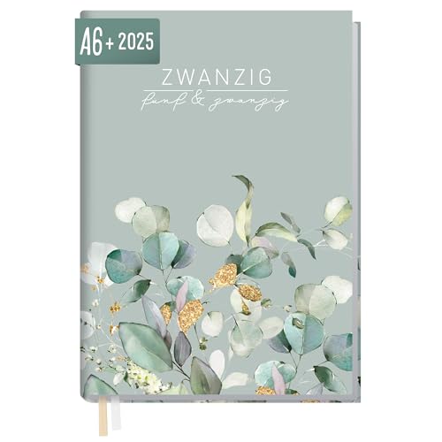 Häfft® Chäff-Timer Mini 2025 A6+ “Minty Leaves” 1 Woche 2 Seiten - Terminplaner, Wochenkalender, Organizer, Terminkalender mit Wochenplaner - nachhaltig & klimafreundlich von Häfft