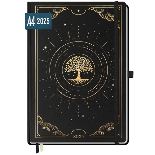 Häfft® Wochen-Notiz-Kalender 2025 A4 "Tree of Life" Buchkalender, Terminplaner Notiz-Timer, Wochenkalender, Organizer, Terminkalender mit Einstecktasche - nachhaltig & klimafreundlich von Häfft