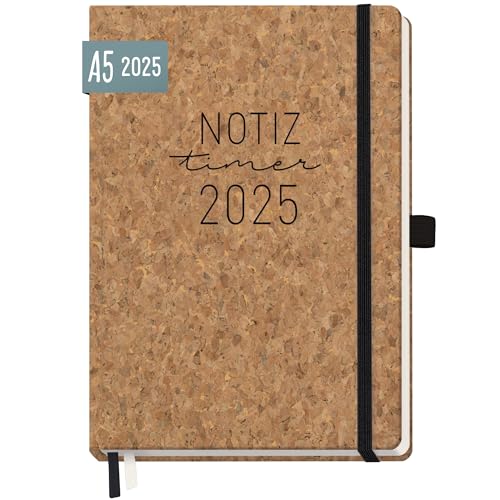 Häfft® Wochen-Notiz-Kalender 2025 A5 "Kork" Buchkalender, Terminplaner Notiz-Timer, Wochenkalender, Organizer, Terminkalender mit Einstecktasche - nachhaltig & klimafreundlich von Häfft