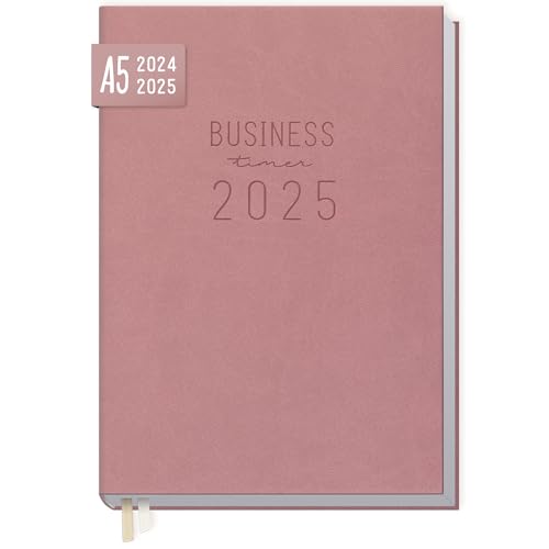 Häfft® Business-Timer 2024/2025 A5 "Altrosa" Buchkalender 18 Monate: Juli 2024 bis Dez. 2025 - Terminplaner, Wochenkalender, Terminkalender, Wochenplaner - nachhaltig & klimafreundlich von Häfft