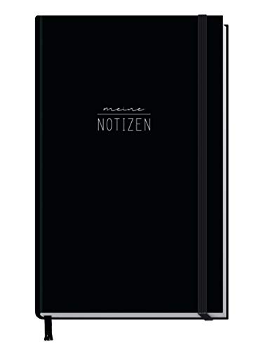 Notizbuch kariert A6+ mit Gummiband [Black Edition] mit 156 Seiten, 78 Blatt | Notizheft, Bullet Journal, Tagebuch von Trendstuff by Häfft | nachhaltig & klimaneutral von Häfft