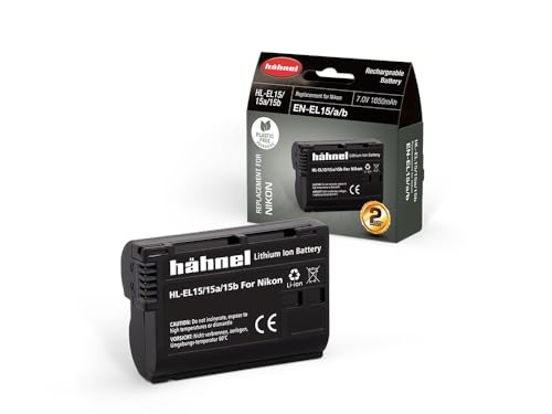 Hähnel HL EL15 7,0V 1650mAh Li-Ionen Ersatzakku Typ Nikon EN-EL15 für Nikon Digitalkamera D7000, D7100, D600, D610, D800, D800E, Nikon 1 V1 von Hähnel