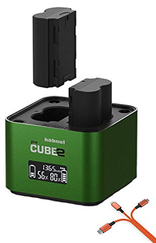 Hähnel Pro Cube 2 Doppelladegerät für DSLR-Kamera Akkus, mit Mingon-Einsatz, Display und Autoladegerät (für Fujifilm) von Hähnel