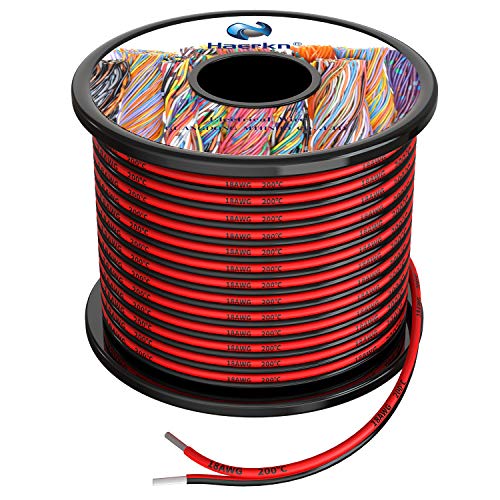 Silikon-Elektrodraht, 14 AWG, 16 AWG, 18 AWG, 2 Leiter, parallele Leitung, weich und flexibel, sauerstofffreie Strähnen, verzinnter Kupferdraht Silikon-Elektrodraht, 14 AWG, 16 AWG, 18 AWG, 2 Leiter, parallele Leitung, weich und flexibel, sauerstofffreie Strähnen, verzinnter Kupferdraht von Haerkn