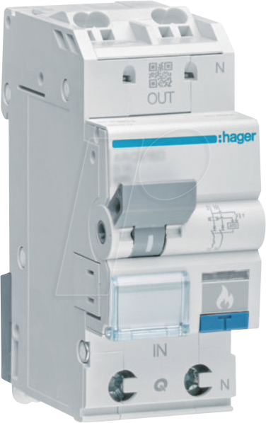 HAGER ARC966D - Schutzeinrichtung AFDD mit LS-Schalter 1P+N 6kA C-16 A 2M von Hager