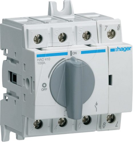 HAGER HAC410 - Lasttrennschalter 4polig 100A HAGER HAC410 - Lasttrennschalter 4polig 100A von Hager
