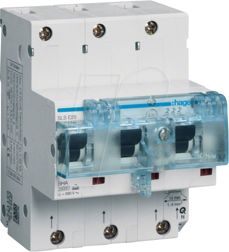 HAGER HTN340E - SLS-Schalter 3P E-40A Hutschiene von Hager