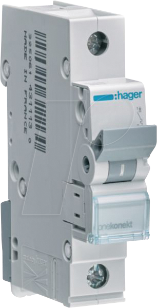 HAGER MCN125 - Leitungsschutzschalter 1 polig 6kA C-Charakteristik 25 A 1 Modul von Hager