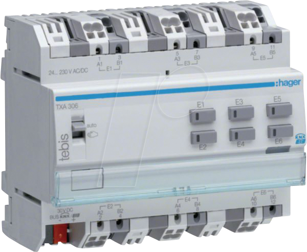 HAGER TXA306 - Binäreingang 6fach, universal, REG, KNX HAGER TXA306 - Binäreingang 6fach, universal, REG, KNX von Hager