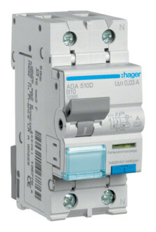 Hager ADA510D FI-LS 1P+N 10kA B-10A 30mA A Hager ADA510D FI-LS 1P+N 10kA B-10A 30mA A von Hager