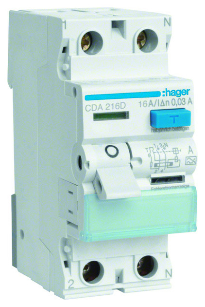 Hager CDA216D FI-Schutzschalter 2P 16A 30mA Hager CDA216D FI-Schutzschalter 2P 16A 30mA von Hager
