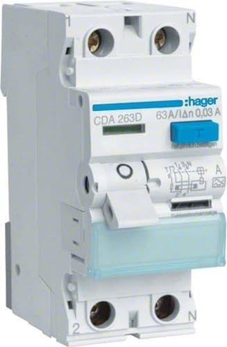 Hager CDA263D FI-Schalter 63A 30mA A-Typ 2-polig von Hager