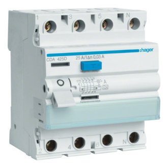 Hager CDA425D FI-Schutzschalter 4P 25A 30mA Hager CDA425D FI-Schutzschalter 4P 25A 30mA von Hager